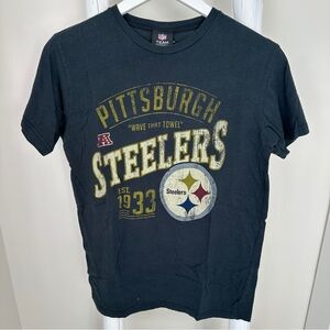 NFL Team Apparel Pittsburgh Steelers Black Short Sleeve Tee Shirt Size Medium